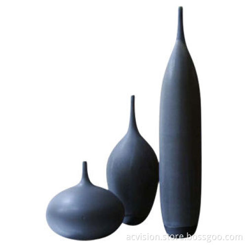 Matt Dark Blue Ceramic Vase Set